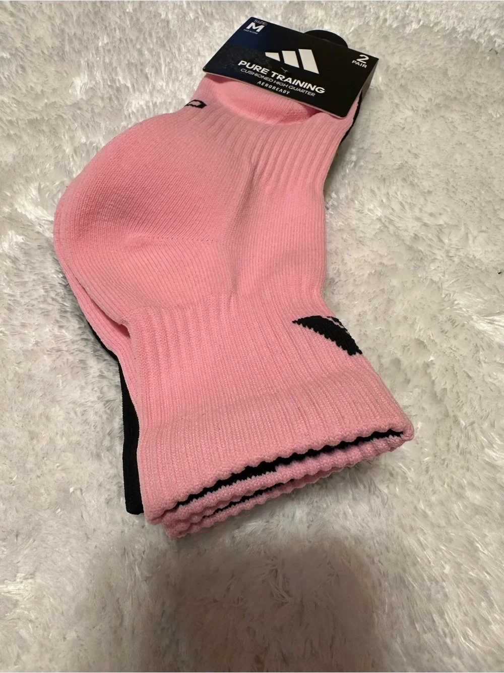 Women’s Adidas Socks - Pink & Black